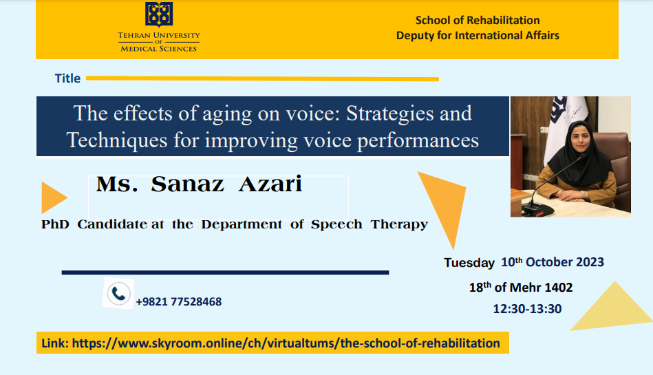 “The effects of aging on voice: Strategies and Techniques for improving voice performances”